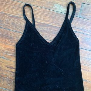 Brandy Melville Black Velvet Tank Top